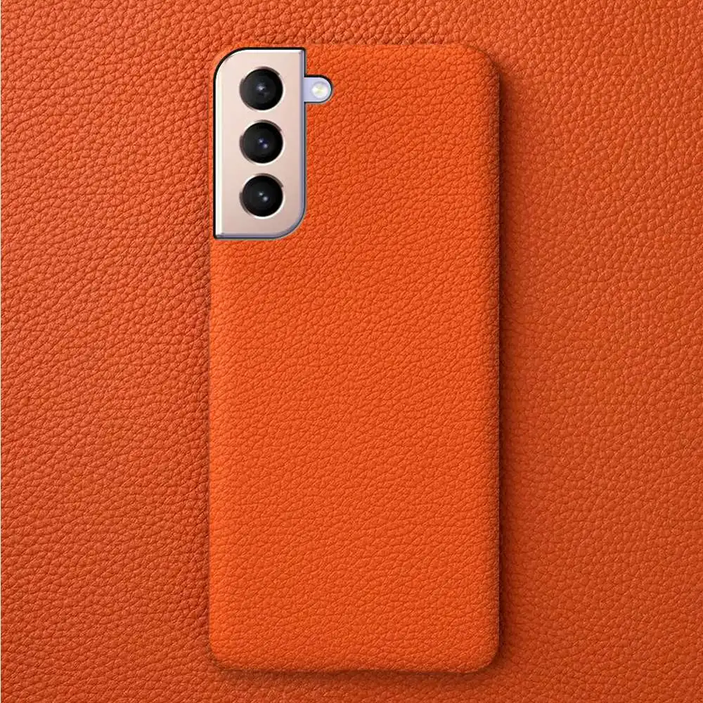 Genuine Leather Litchi Texture Protective Phone Case Cover