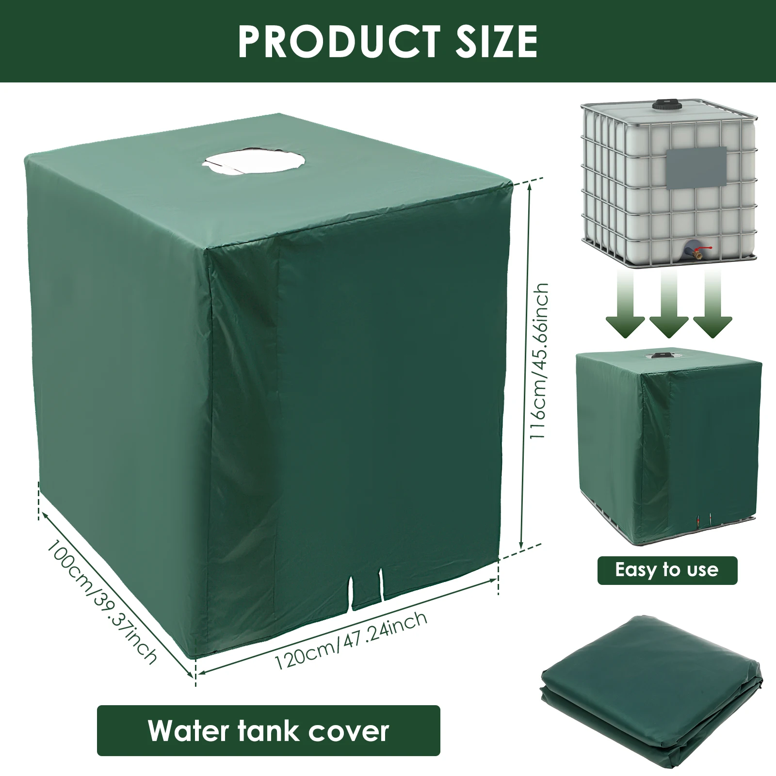 Waterproof Oxford Cloth IBC Tote Cover for 1000 Liter Rainwater Tanks