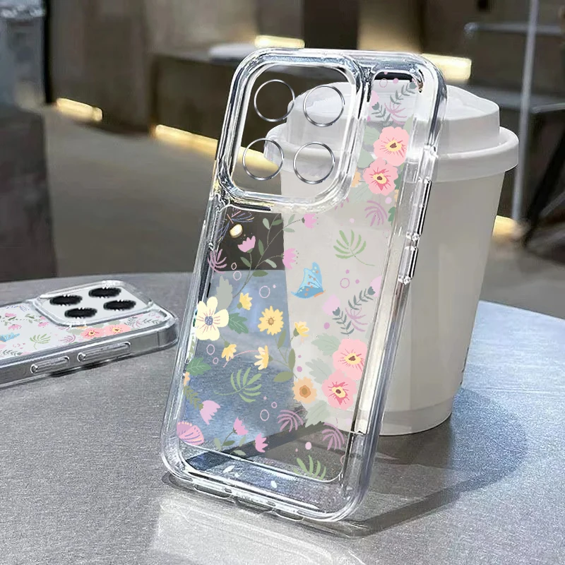 Shockproof Clear Floral Phone Case
