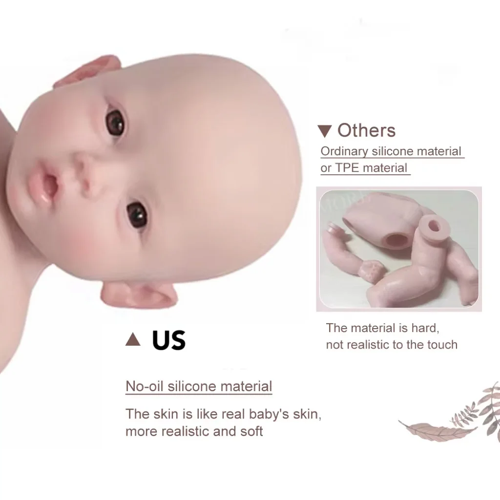 18,5 Zoll (47 cm) Mädchen Ganzkörper-Silikon-Reborn-Babypuppe, realistische weiche Babypuppe, Spielzeug für Kinder, Puppengeschenk – Detail 6