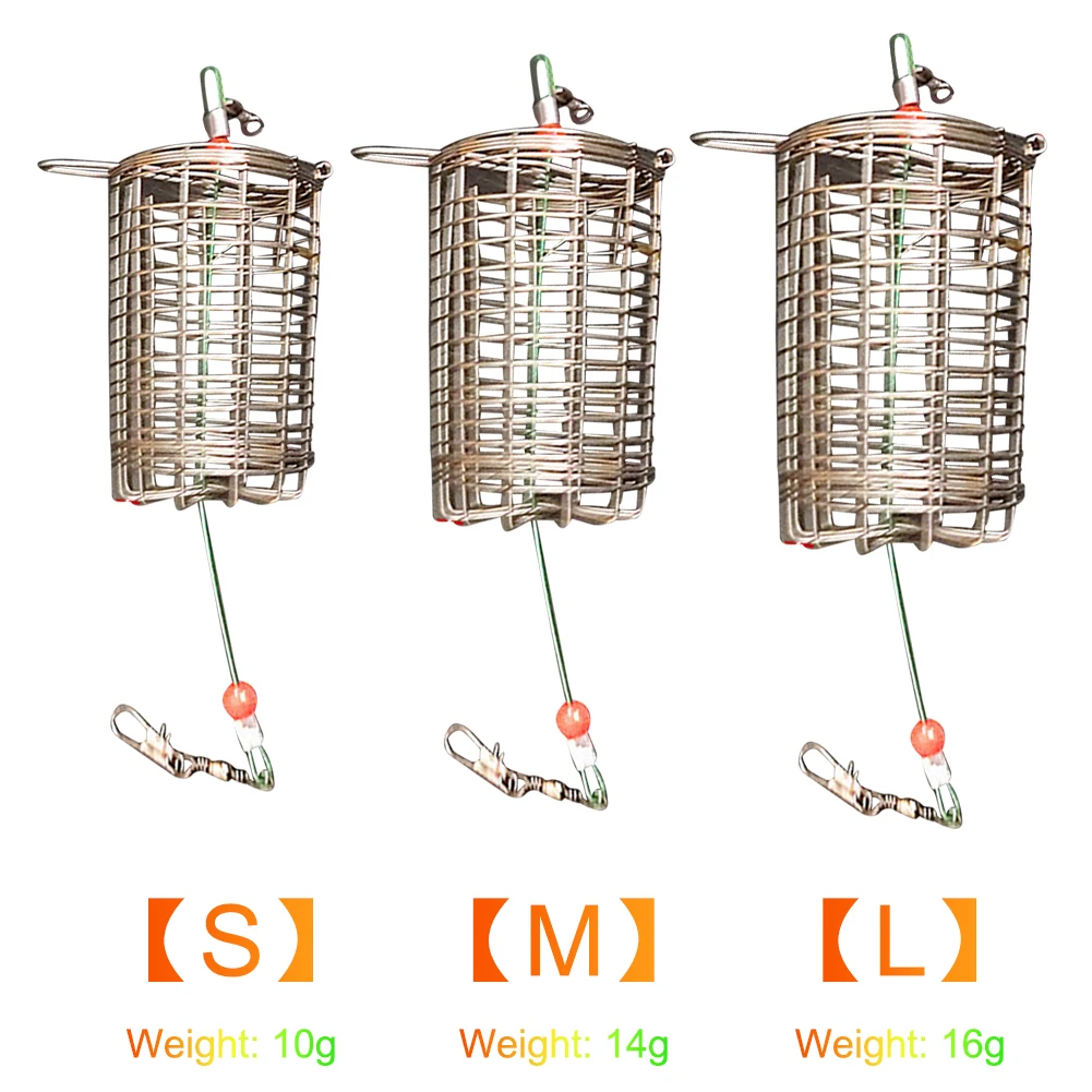 5pcs Fishing Feeder Cage Trap Basket Container Carp Lure Attracting