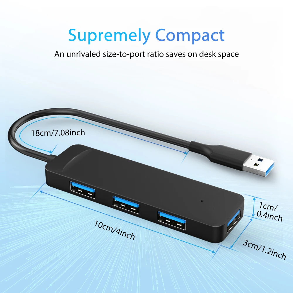 Goelely USB 3.0 HUB 4 USB 3.0 Ports High Speed Data Transfer USB HUB USB2.0 Extender Hub Splitter for Laptop Desktop 4-in-1 HUB 6