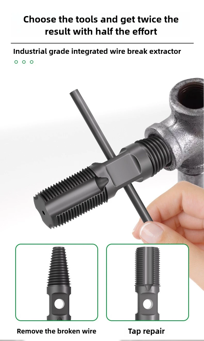BAOLIAN Beschädigter Schraubenausdreher, doppelköpfiger Schraubenausdreher, Bohrer-Set, Wasserrohr, Bolzen, Schraube, Ventil, Gewinde, Reparatur-Entferner, Werkzeug – Detail 5