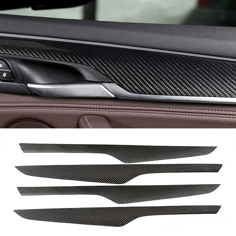 

Car Interior Door Cover Trim Strips For-BMW X5 F15 X6 2014-2018 Real Carbon Fiber Inner Decoration Sticker