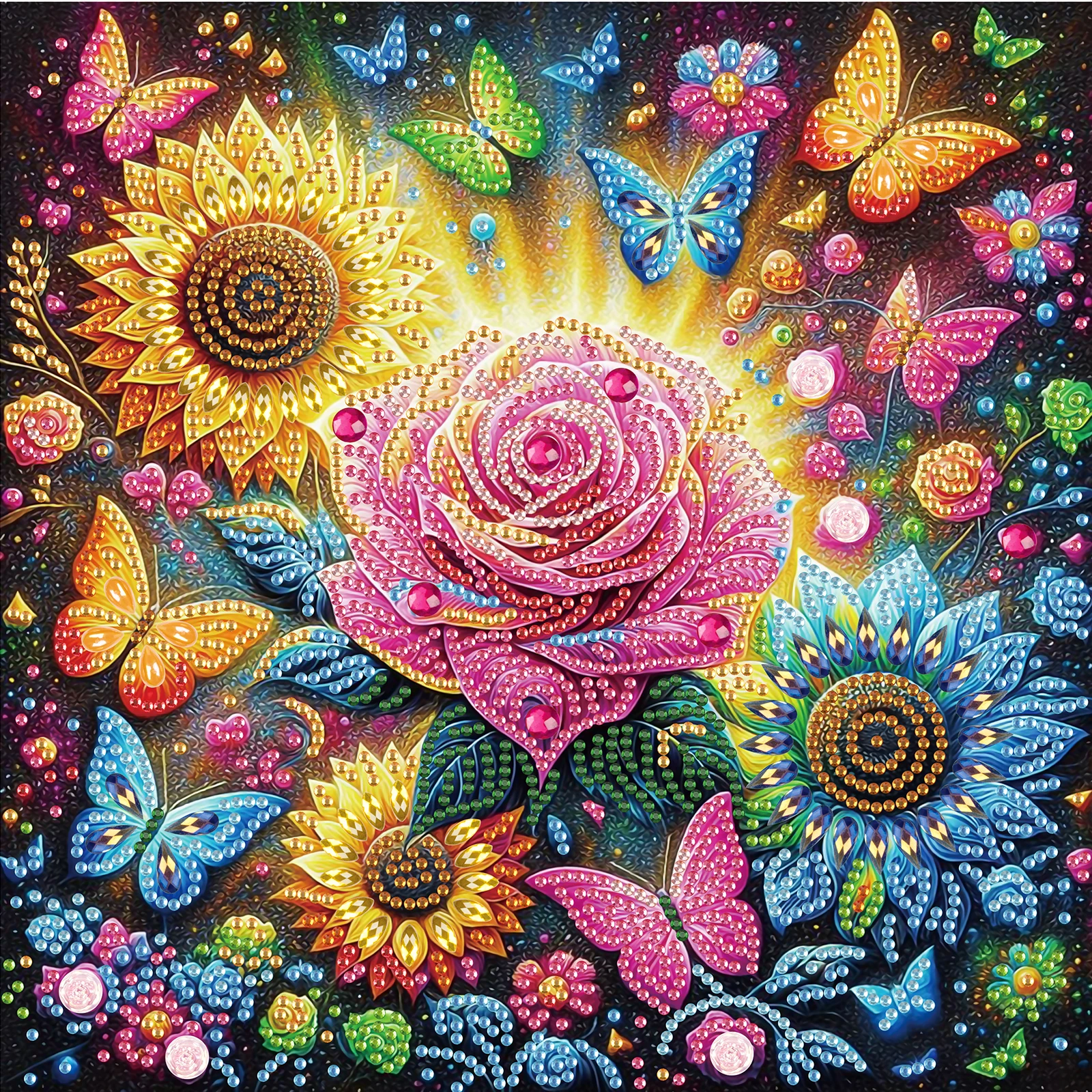 Diamond Art Painting Kits DIY Flower and Butterfly 5D Special Shape Crystal Rhinestone For Adults Beginners