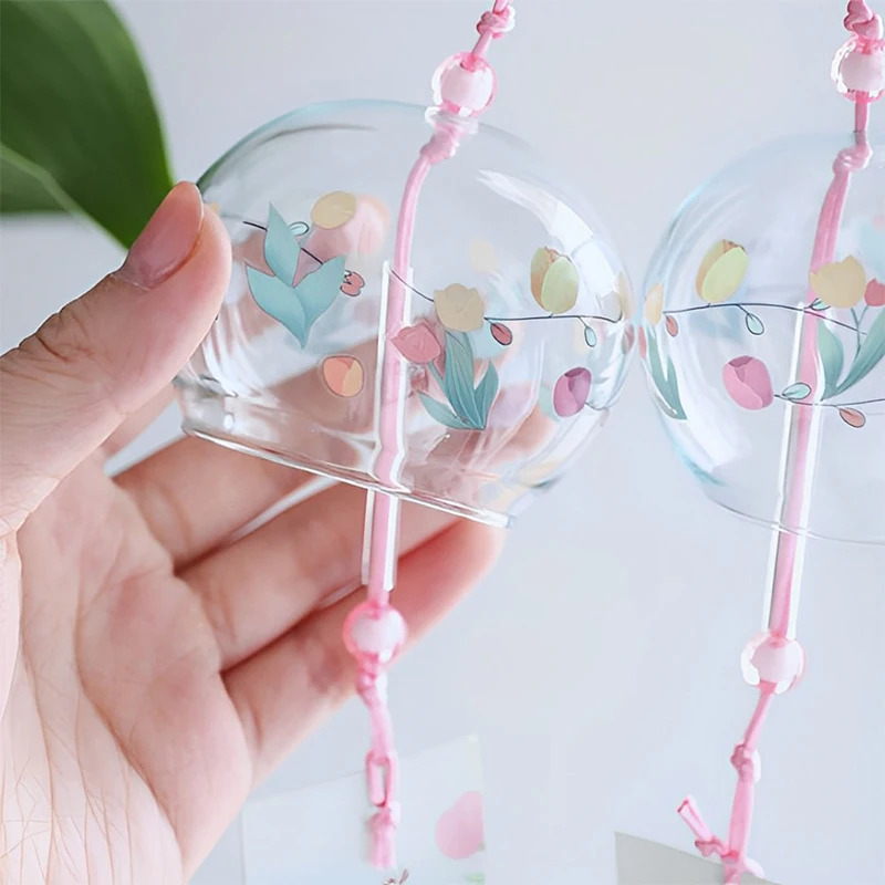 Japanische Wind glocke Japan Glockenspiel handgemachte Glas Furin Home Decors Spa Küche Büro Dekor Sakura Kirschblüte Muster – Detail 10