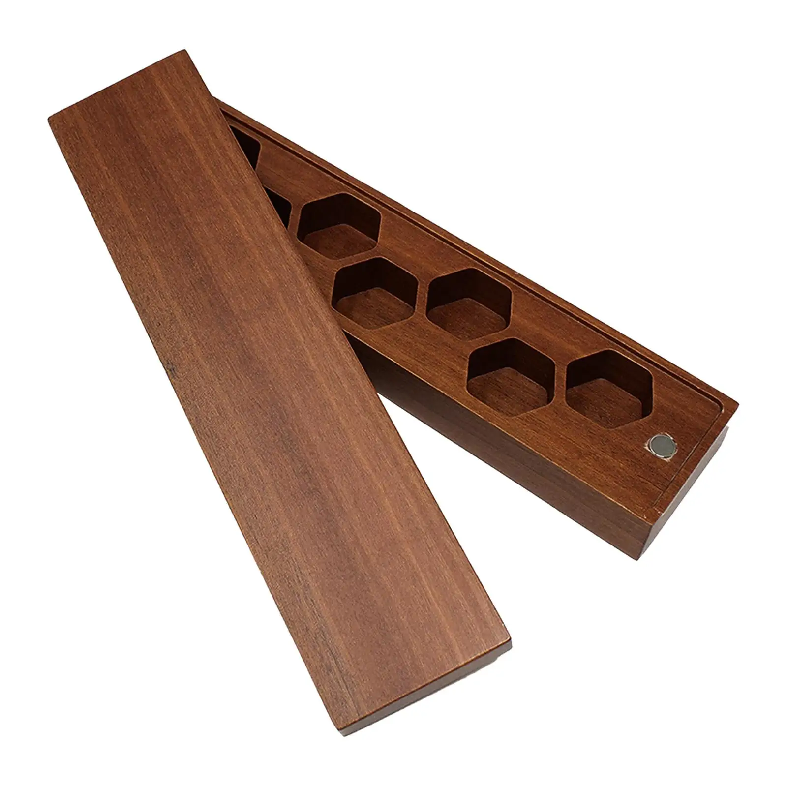 

Dices Holder Box Role Playing Dice Organizer Wood Dice Box with Divide