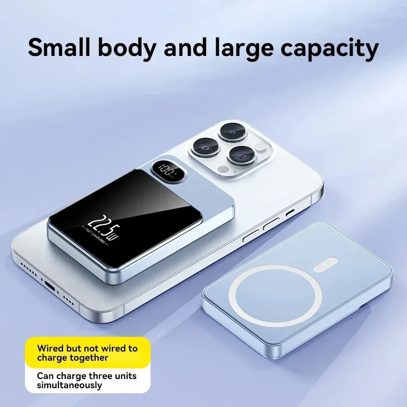 100000mAh Xiaomi Wireless Magnetic Power Bank 22.5W Fast Charging Portable Battery Charger For iPhone XiaoMi Samsung 3