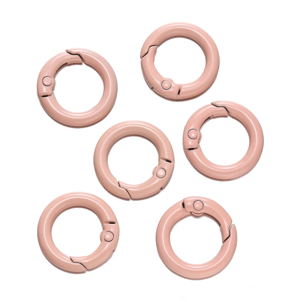 Colorful O Ring Spring Clasp Carabiner Keychain Clips - Pack of 5
