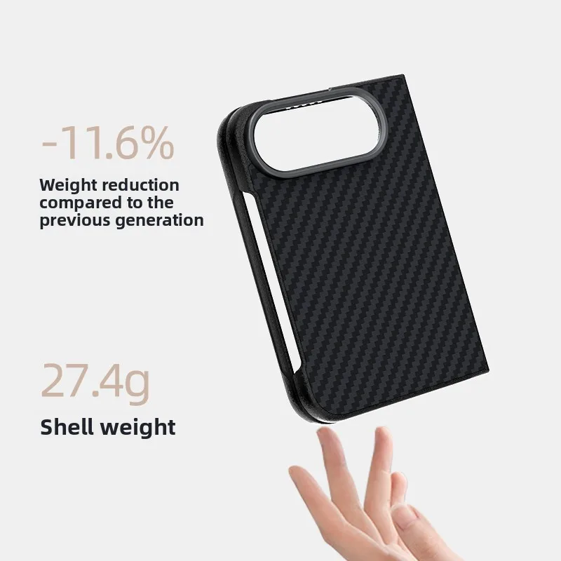Premium Magnetic Carbon Fiber Texture Case - Skin-Friendly PC Cover with Wireless Charging Compatibility