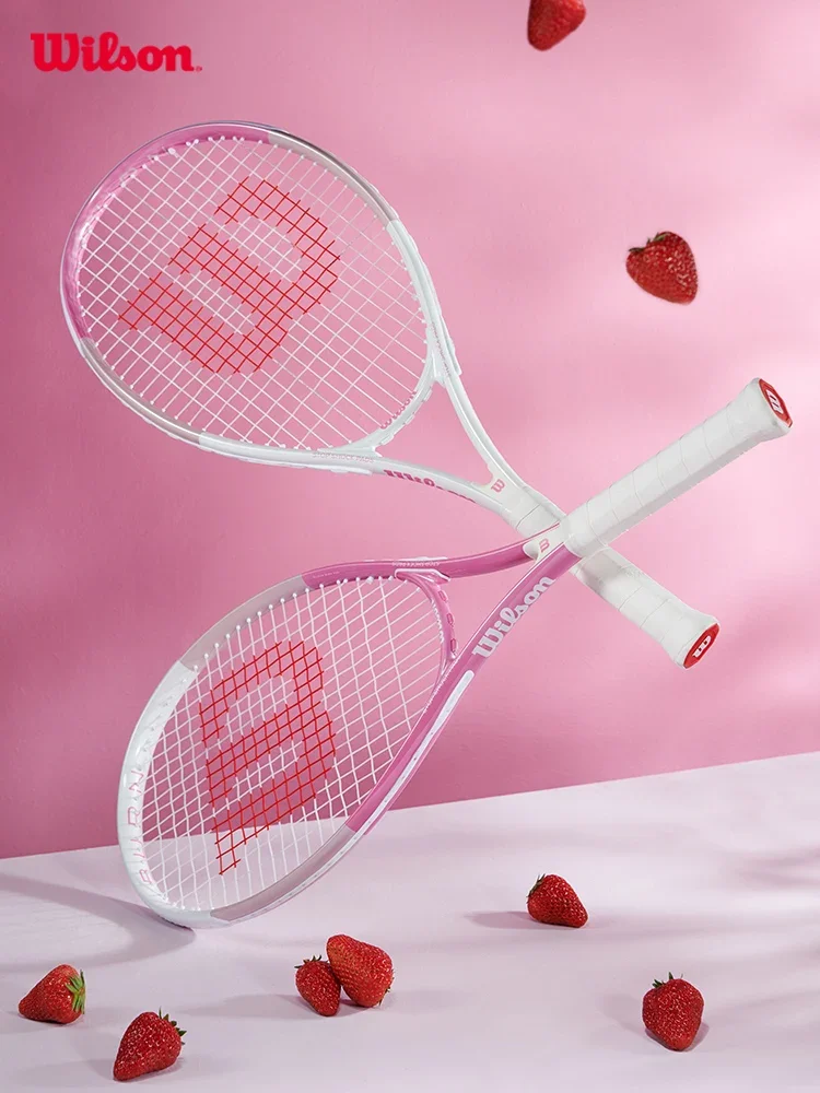 Wilson Tennis Rackets Professional Adults Beginner Carbon Alloy Rackets with Line Self-Practice Beginner Elastic Tennis Racket
