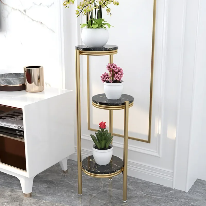 

Light Luxury Gold Flower Stands Living Room Flower Pots Shelves Multi-storey Floor Balcony Planter Stand Indoor Plants Holder