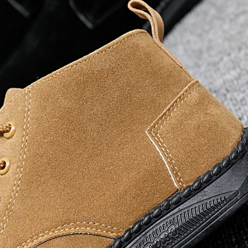 Men Shoes Luxury Suede Men Chelsea Boots 2024 New Comfortable Lace Up Ankle Boots Outdoor Casual High Quality Men Boots hombre - 6
