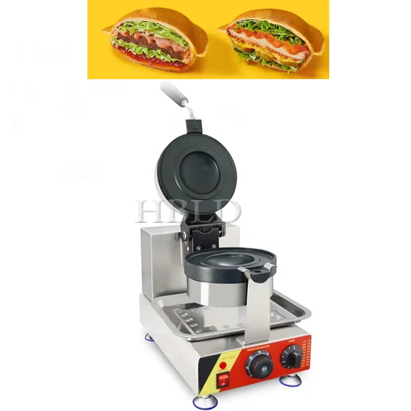 Multi Functional Electric Frisbee Shaped Rotating Burger Maker, Commercial Cream Ice Cream Bread Heating Machine