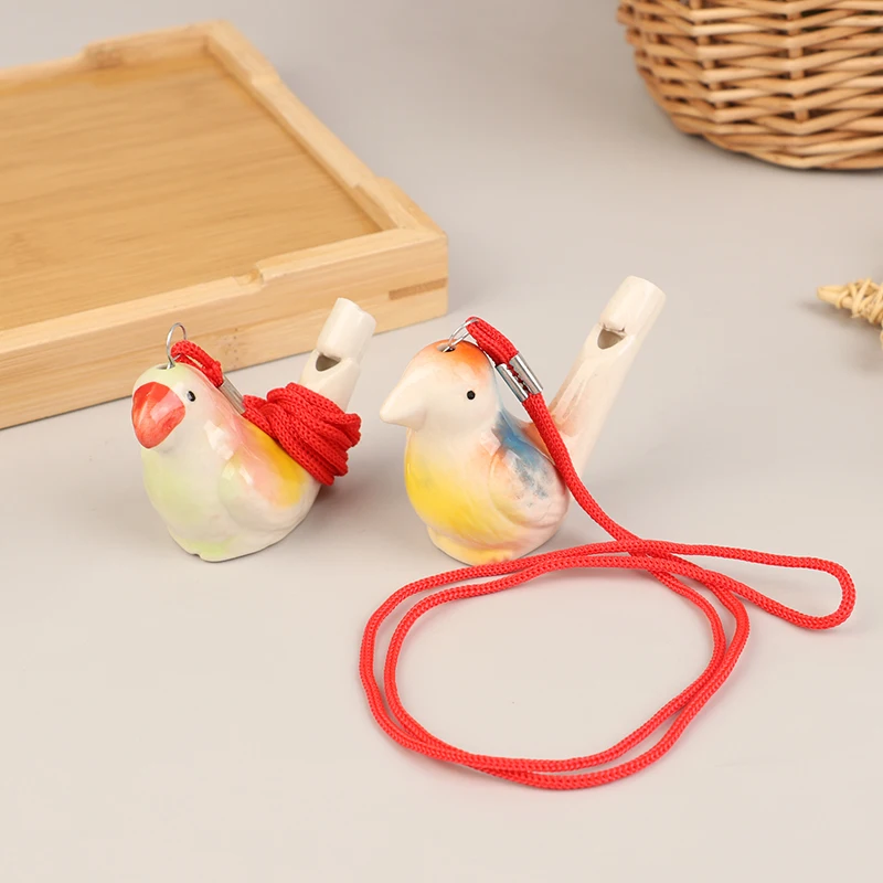 Random Coloured Drawing Water Bird Whistle Ceramic Water Bird Whistle Musical Instrument Cute Outdoor Team Sports 1pc whistle keychain,survival whistle,sport whistle,sports whistle,soccer whistle,mini whistle,metal whistle,electronic whistle,horror scream whistle,wooden train whistle toy