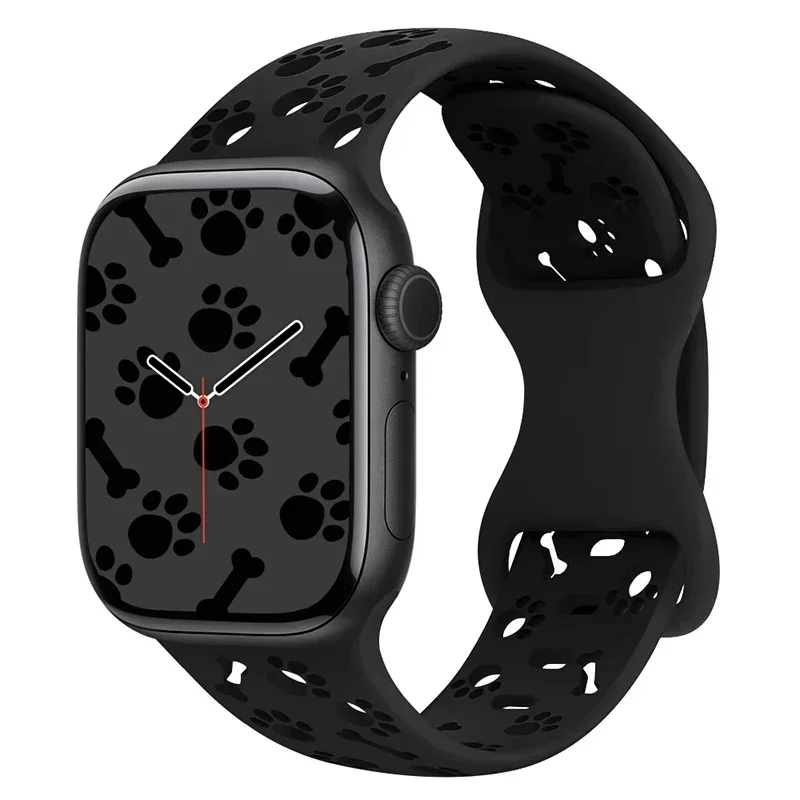 ตัวเลือกสินค้า สายรัดข้อมือซิลิโคนลายอุ้งเท้าสุนัขสำหรับ Apple Watch
