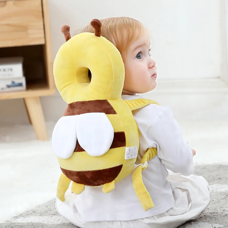Baby Learn Walk Head Back Protector Anti Fall Cute Cartoon Bee Boys Girls Protect Pillow Kids Newborn Safe Backward Cap Cushion