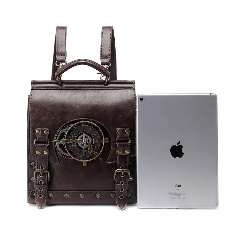 2024 New Women Punk Industrial Style Leather Schools Schoolbag School Backpacks for Teenagers Computer Bag Backpack Bag