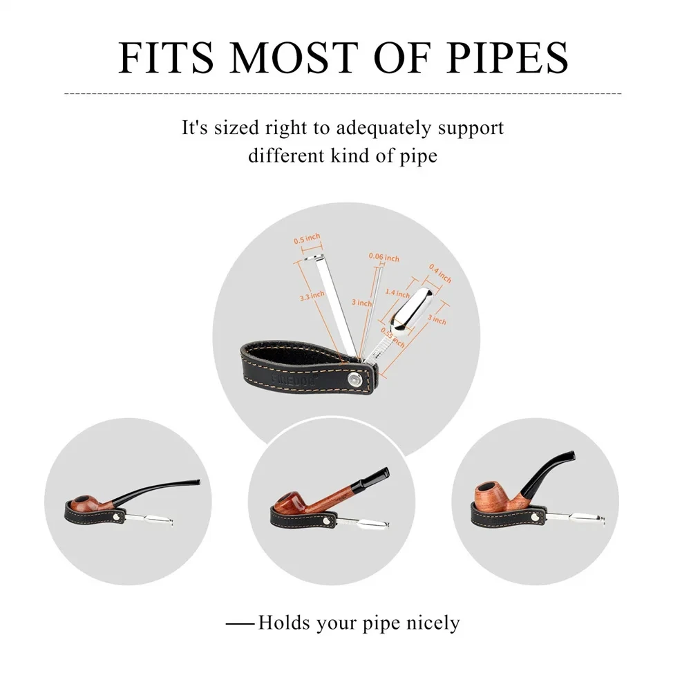 Leather Tobacco Smoke Pipes Holder Stand Bracket Rack with Stainless Steel Pipe Reamer Cleaner Tamper Tool Smoking Accessories tobacco smoking accessories