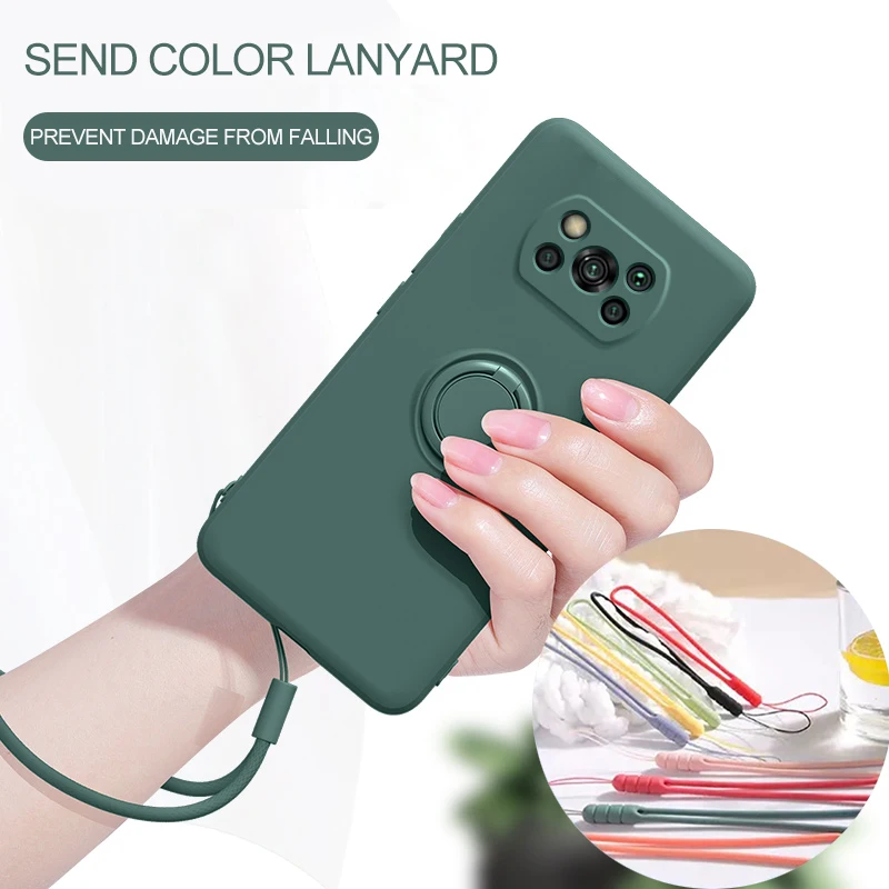 Liquid Silicone Phone Case with Soft Magnetic Ring Holder