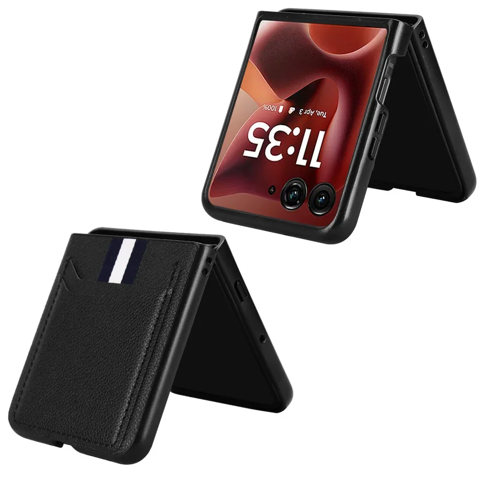 Deluxe PU Leather Card Holder Stand Case with Shockproof Bumper - Premium Protective Cover