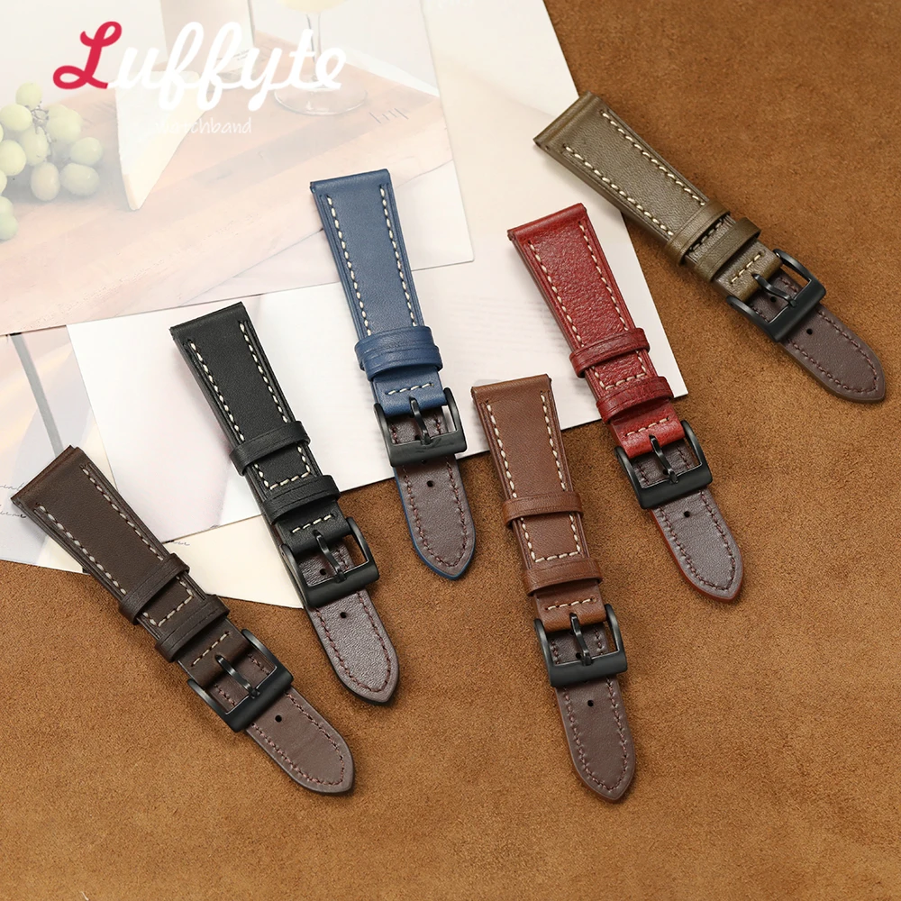 Premium Genuine Leather Watch Band - Comfortable and Durable Wrist Strap for Men's Watches
