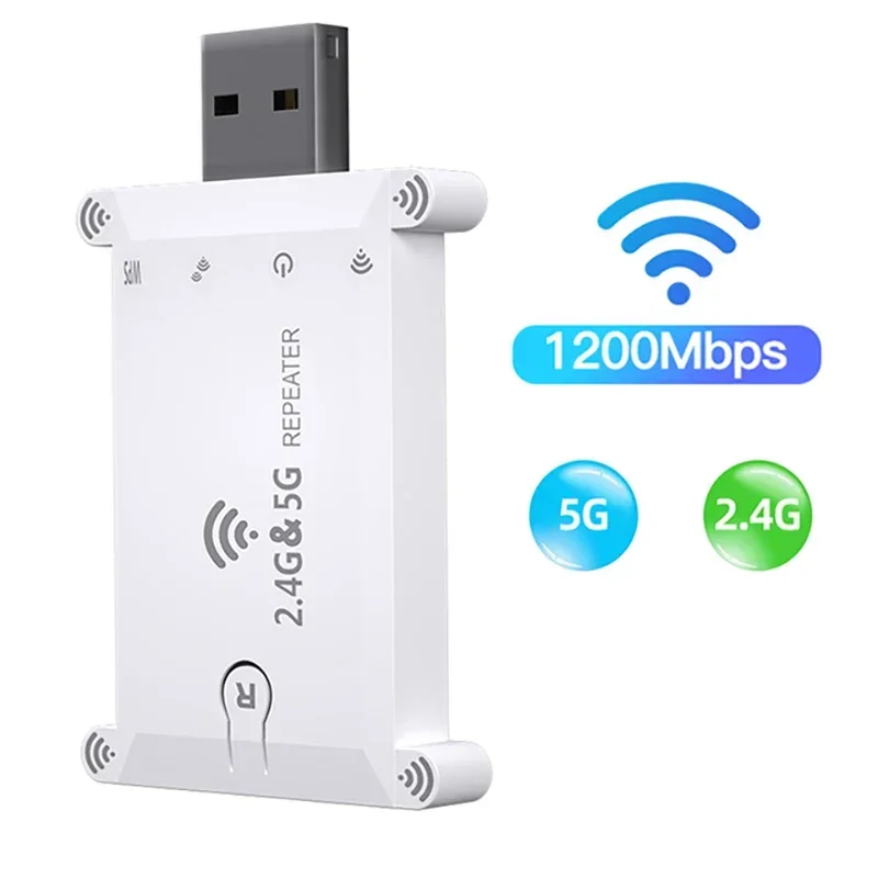 Portatile Wifi Extender Usb Wifi Repeater 1200Mbps Wifi Signal Extender Amplificatore Router Wireless A Lungo Raggio 2.4G/5G Wifirepeater