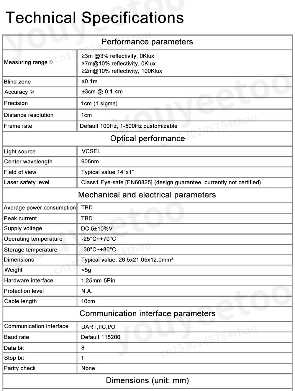 Benewake TF-NOVA LiDAR Line Pattern Laser Beam Range 14M Outdoor and Indoor Stab