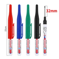 32mm Waterproof Deep Hole Marker Pens Long Nib Head Carpenter Pen Black/Blue/Red Ink for Multi-Purpose Woodworking Hand Tools 2