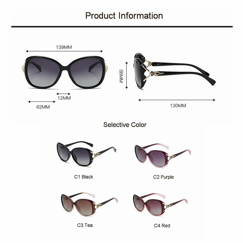 Women Fox Polarized Sunglasses Ladies Fashion Day Night Vision Driving Eyewear Color Changing Sun Glasses Oculos De Sol UV400