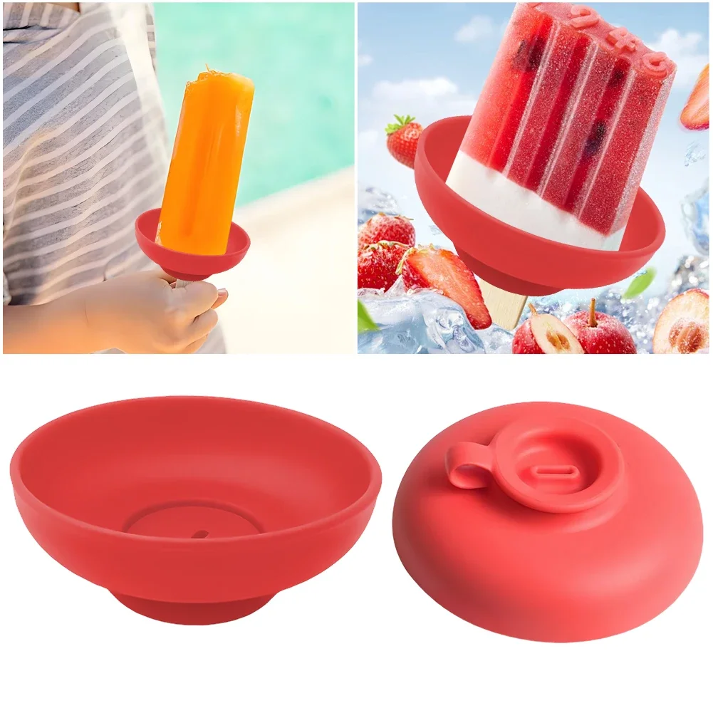 Popsicle Holder Silicone Drip Free Reusable Mess-Free Ice Cream Tray For Kids