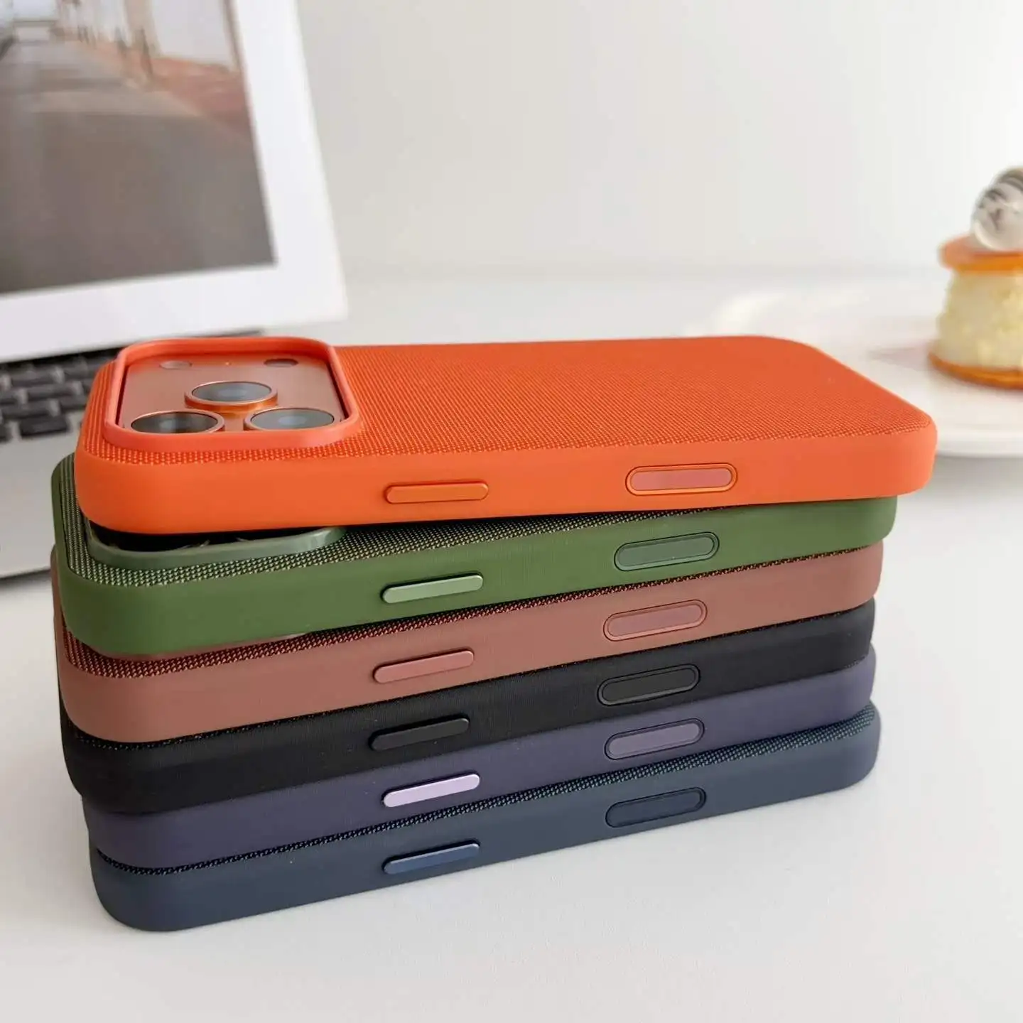 Premium Woven Magnetic Case with Wireless Charging and Anti-Drop Protection
