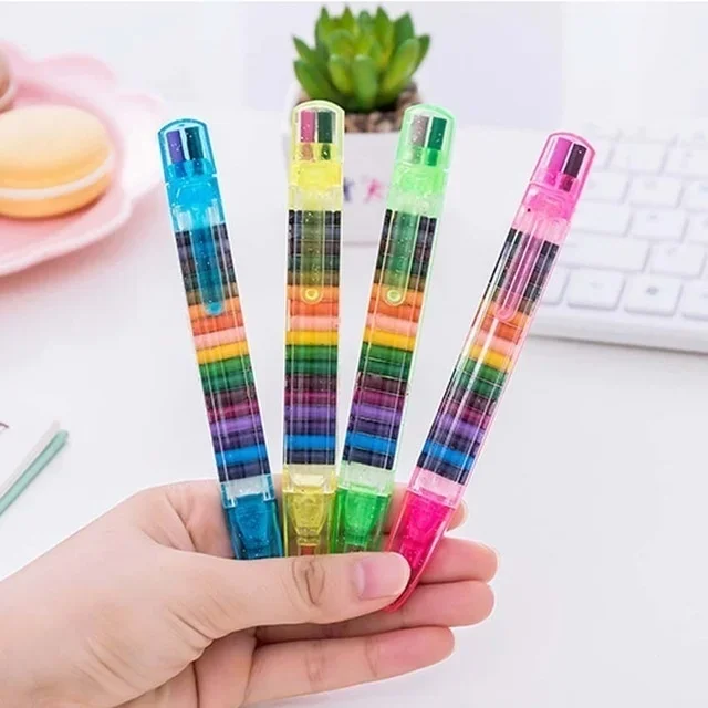 1Pcs 20-color Children's Drawing Pens Creative Stationery Crayons Baby Funny Education Paint Graffiti Pen Colores Profesionales colored crayons children painting supplies