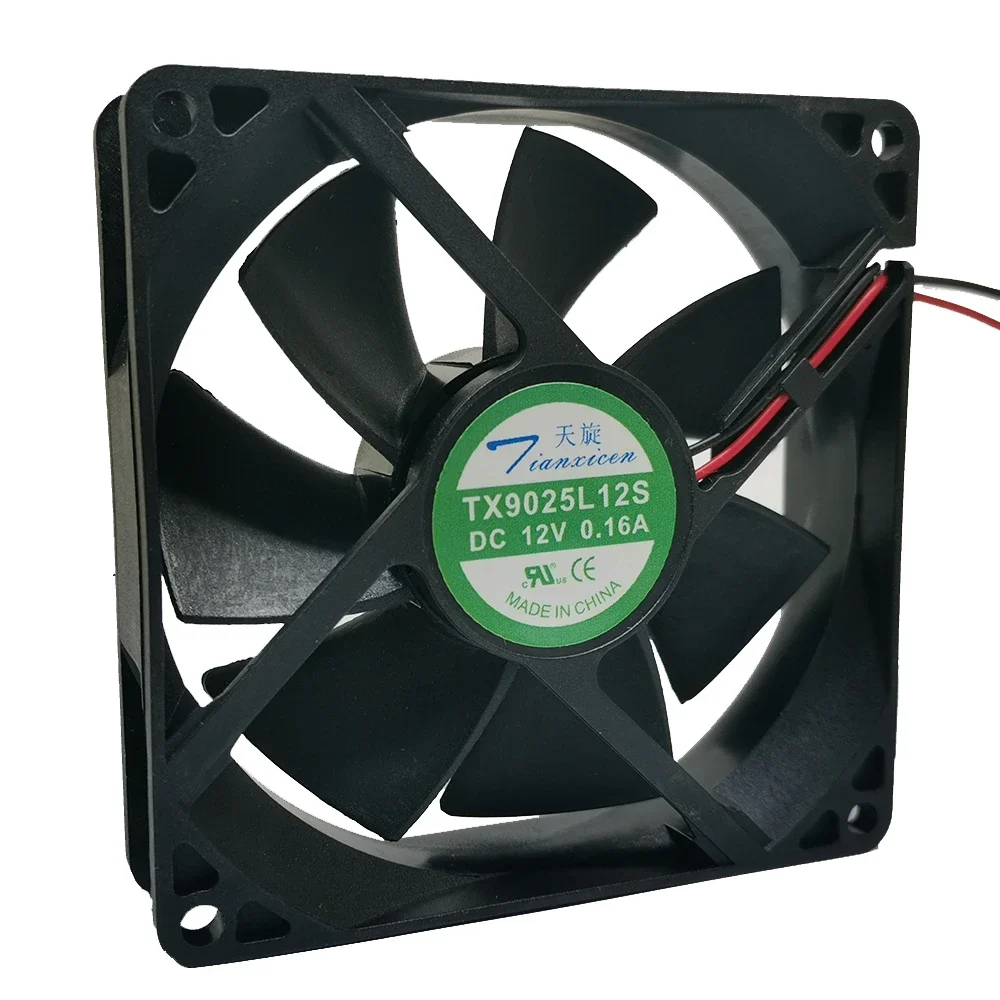 Tx9025l12s의 새로운 기능 DC 12V 0.16A 9cm 9025 냉각 팬 9cm 2 선 와인 캐비닛 냉장고 온도 조절기 캐비닛 냉각