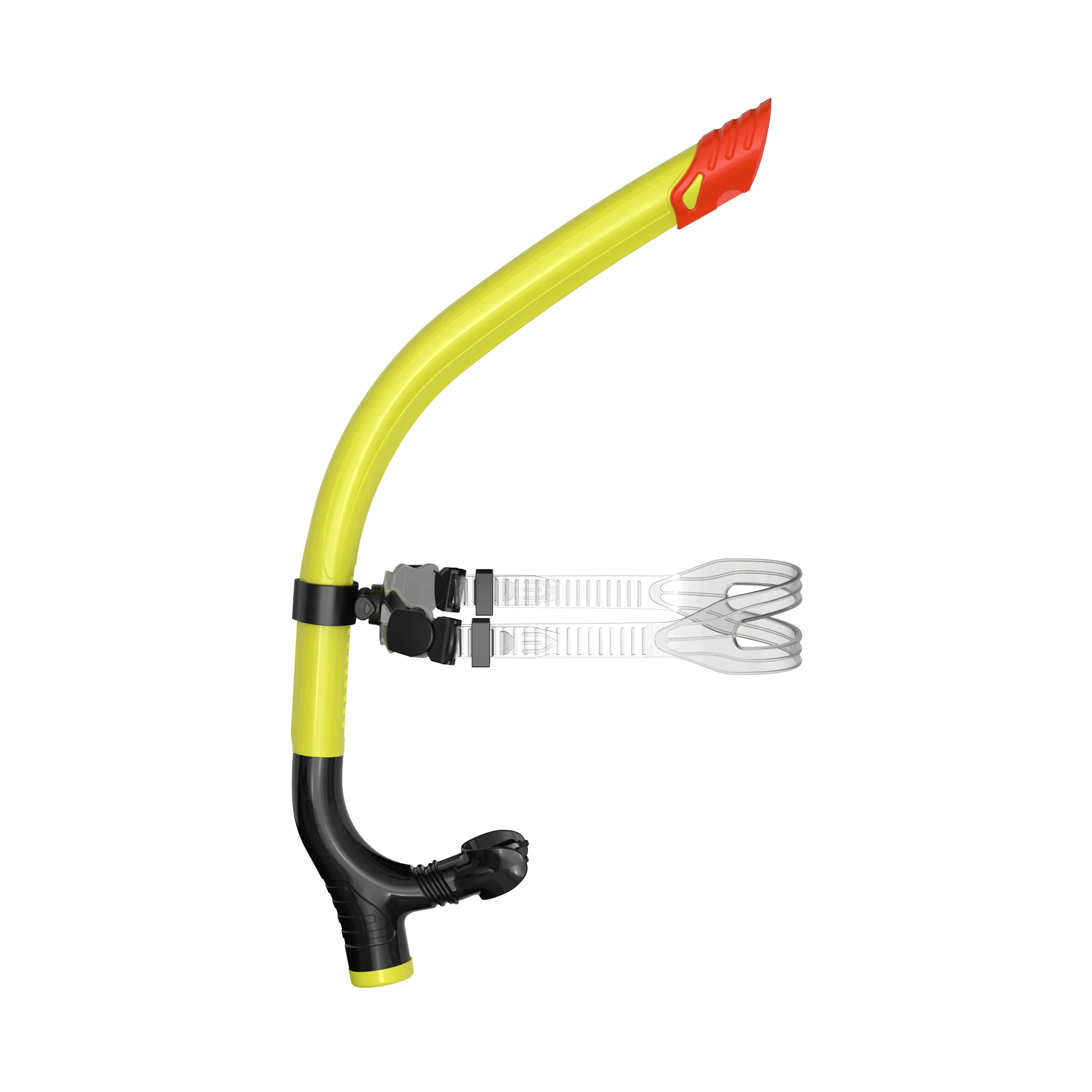 Schwimmtraining, Schnorchel, mittelmontiertes Silikon-Mundstück, Einweg-Spülventil für Runde, Schwimmtraining, Erwachsene, Jugendliche, Kinder – Detail 9