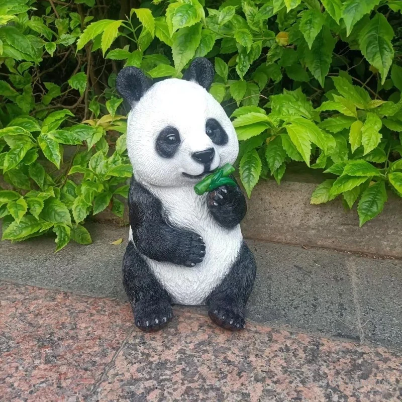Creative Resin Crafts Ornaments, Panda Statue, Home, Courtyard, Garden, Lawn, Landscaping Decorations, Outdoor Animals, New, 1Pc