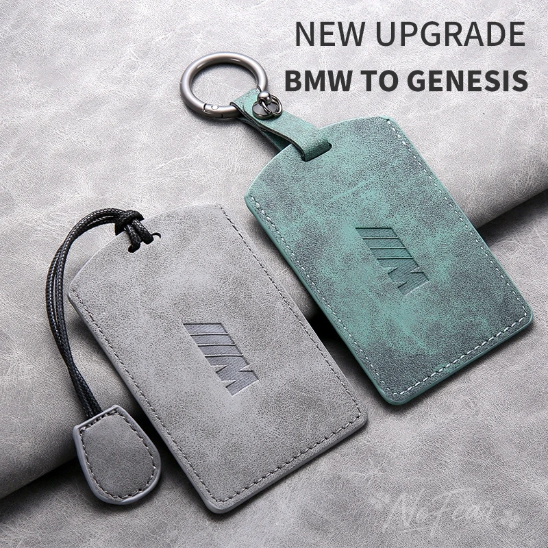 BMW M 3 5 7 시리즈 X1 X3 X5 X6 X7 535le 차량용 가죽 스마트 리모컨 NFC 카드 키 케이스 커버 보호 쉘 가방 스티커
