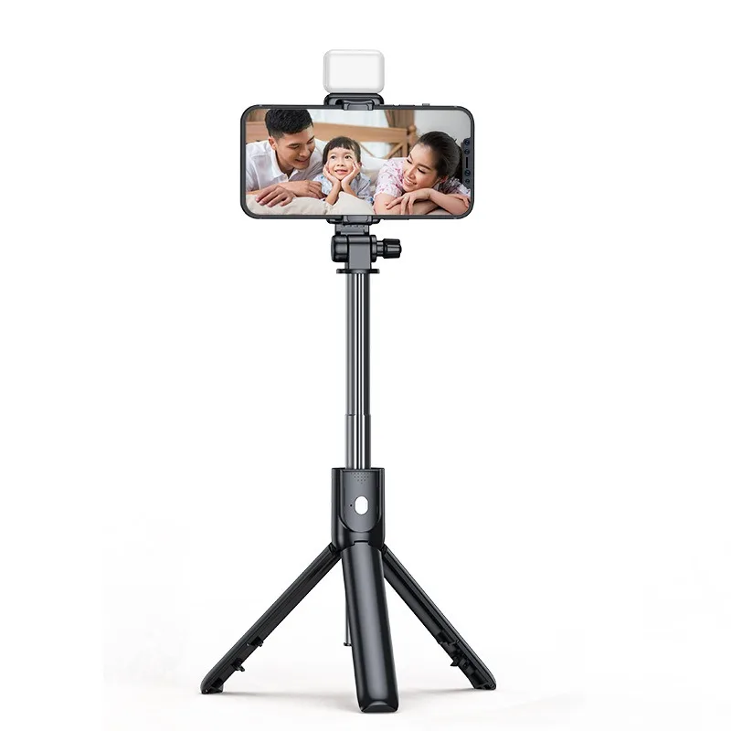 Bluetooth Selfie Stick Retractable Multifunctional 100CM Phone Holder Tripod with Selfie Light Wireless Remote Shutter for Iphone