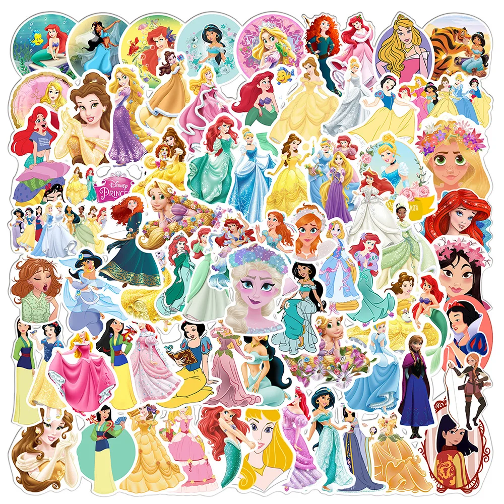 Disney Stickers Water Bottles  Waterproof Stickers Princess Kid -  10/30/50/100pcs - Aliexpress