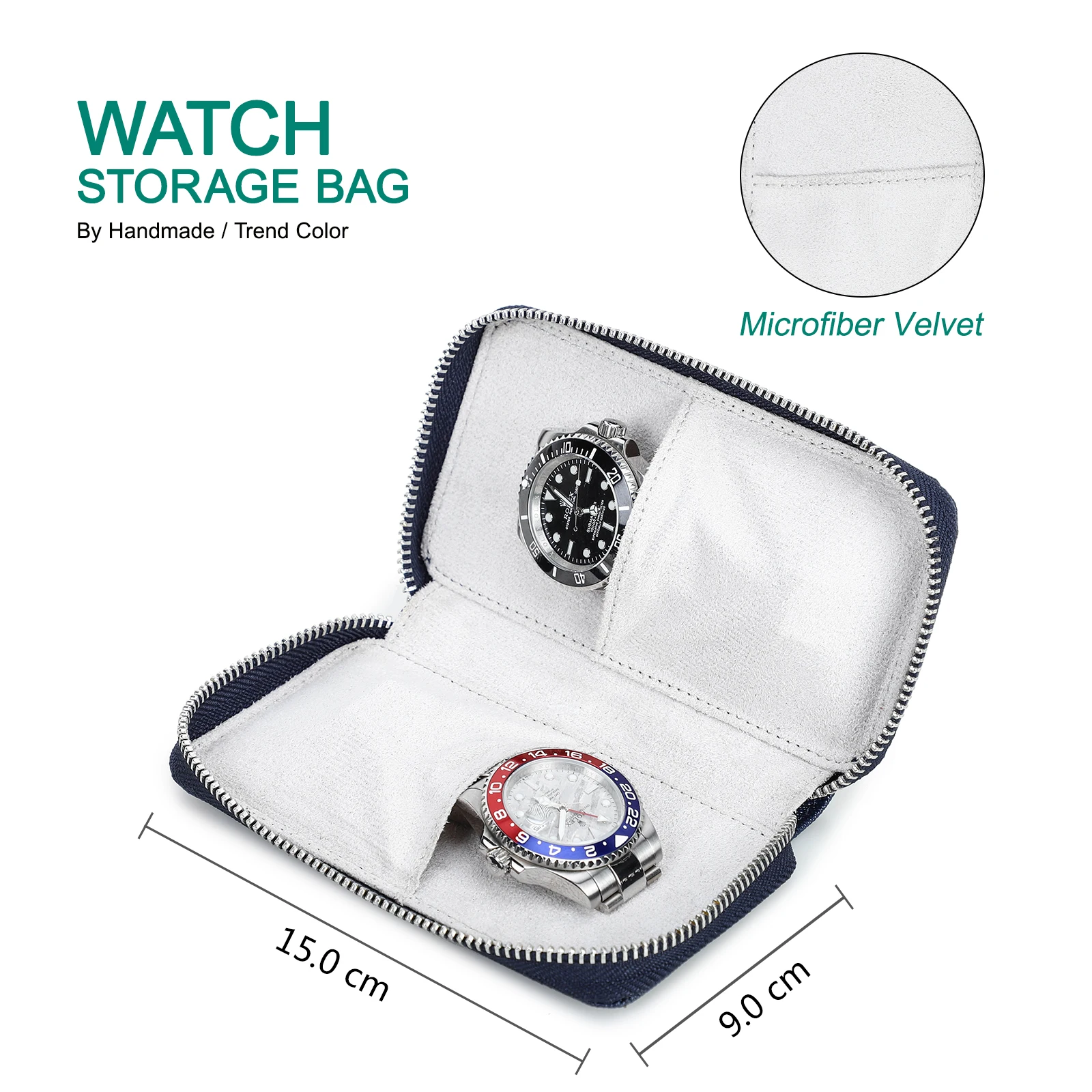 CONTACT'S FAMILY 3 Slots Leather Watch Pouch Case For Men Women Watches Organizer Display Jewelry Bracelet Storage Box
