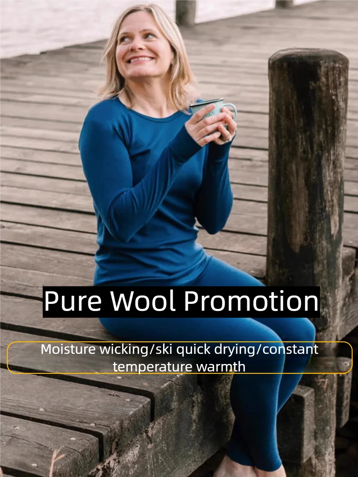 Outdoor thermal underwear Merino wool quick-drying suit Merino sports skiing thermal underwear sets