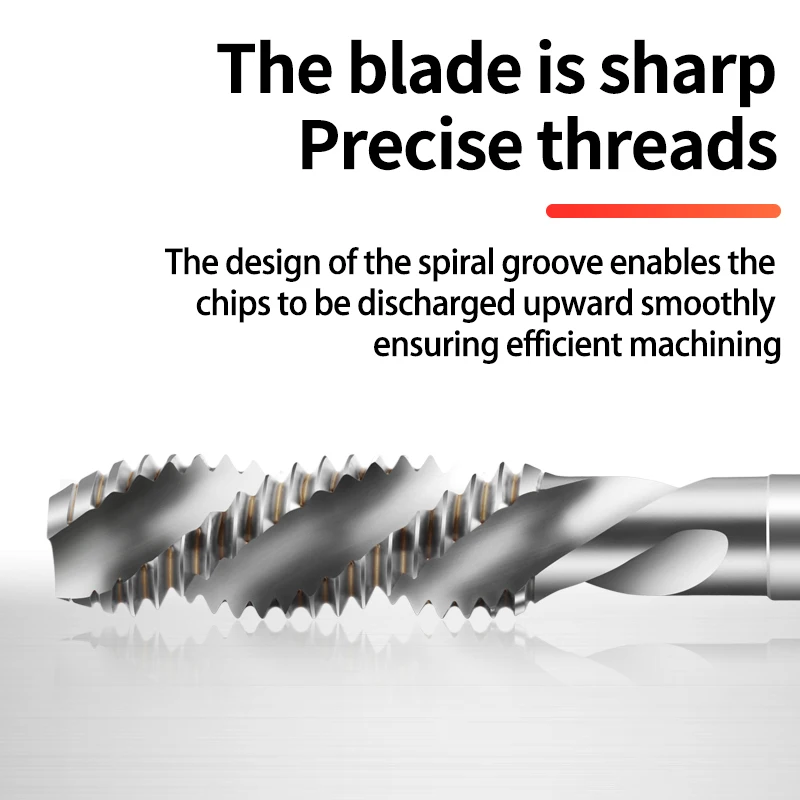 HSSE-M35 JIS Standard Left Hand Spiral Fluted Tap M2 M2.3 M2.5 M2.6 M3 M4 M5 M6 M8 M10 M12 Machine S