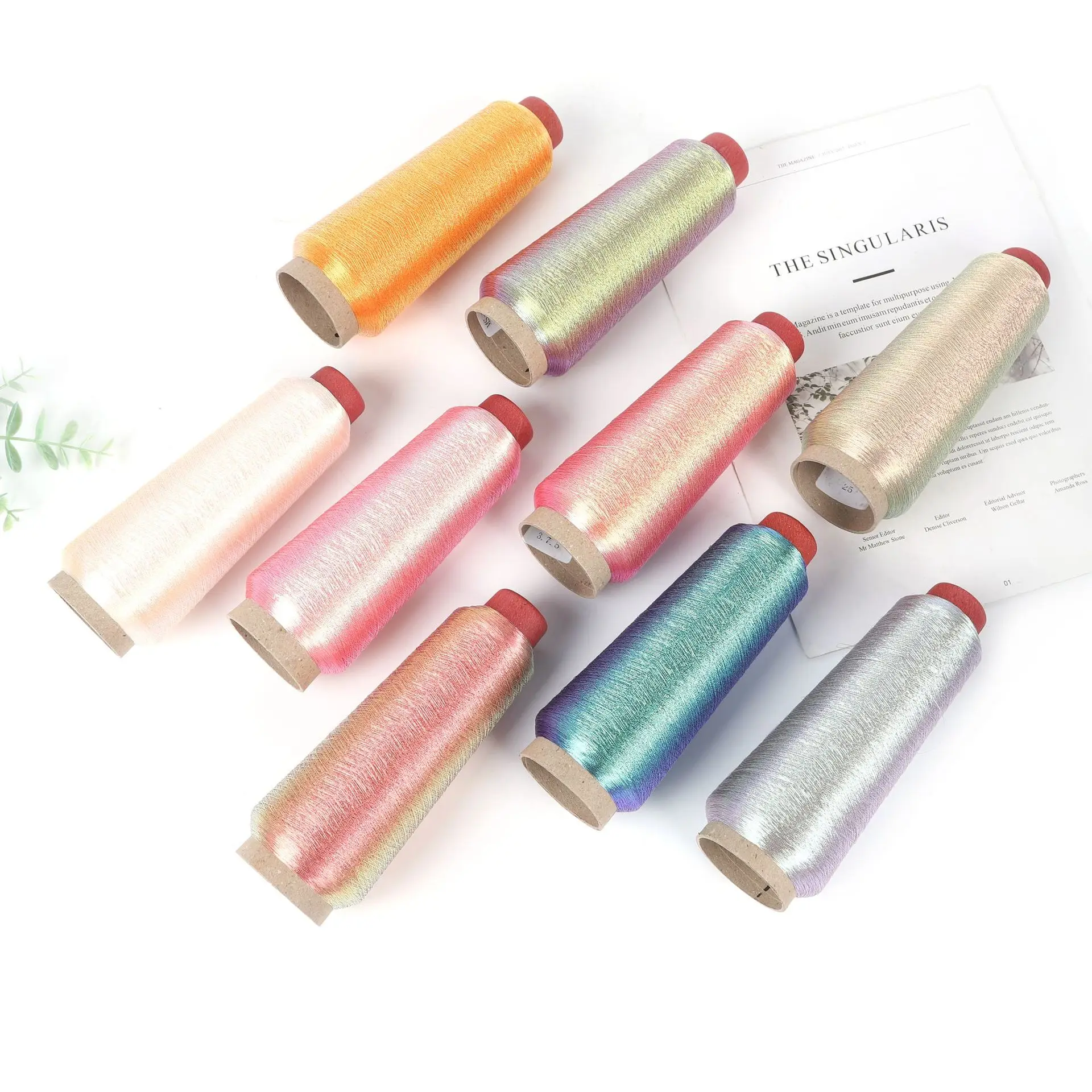 2700M 150D Embroidery Metallic Yarn Thread For Hand Embroidery Flower Machine Thread Bright Color