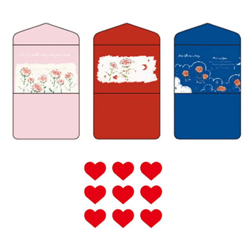 33Pcs Mini Love Letter Set with Heart Stickers Colorful Mini Envelopes with White-Blank Note Cards Holiday Blessing Envelope