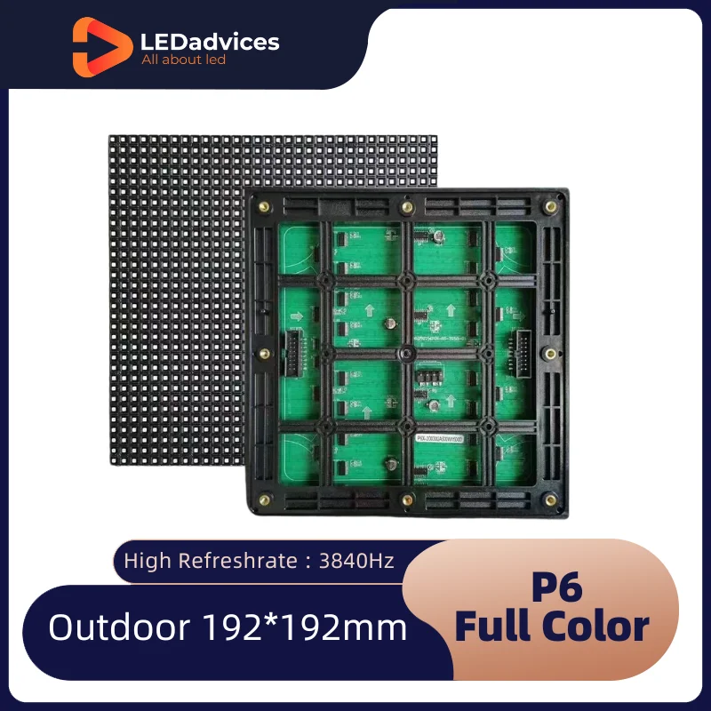 P6 3840Hz Full Color SMD1921 192x192mm LED Module Panel For Outndoor Video Display Wall Rental Fixed Installation Screen kd101n42 31na a003 lcd module 10 1 inch 31pin new high quality kd101n55 31na a3 revb digital tablet display screen gift