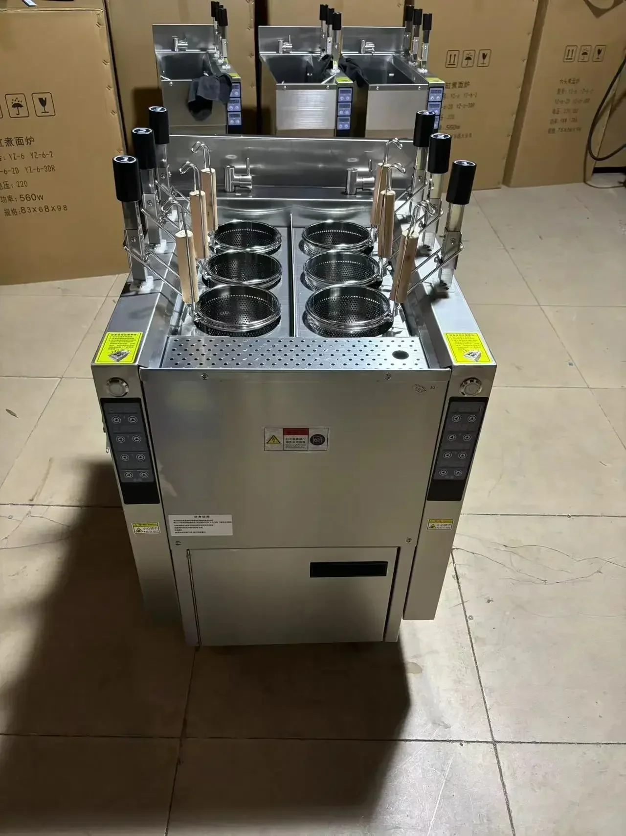 Auto-lift Pasta Cooker with 6 Baskets Noodle Boiler Electric/Gas Commercial Restaurant Kitchen Cooking Equipment