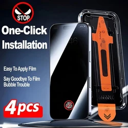 Privacy Screen Protector - Anti Spy, Dust - Free, Easy Install, Tempered Glass Film (1 - 4 Pack) - 4PCS