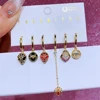 MIGGA 6pcs Mix and Match Hero Spider Dangle Earrings Set for Women Gold Color Cubic Zircon Jewelry 1
