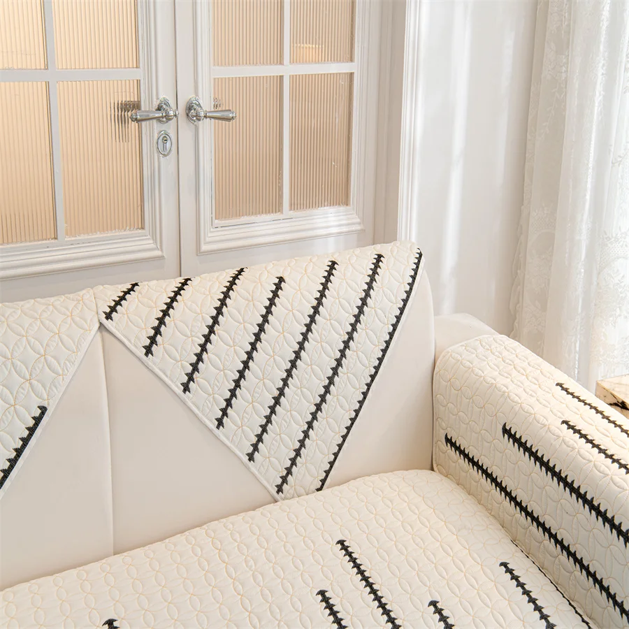 Sofa Cushion Four Seasons Universal Non-Slip Cushion Cover Cloth Simple Advanced Sense Solid Color Sofa Cover Back Towel 4