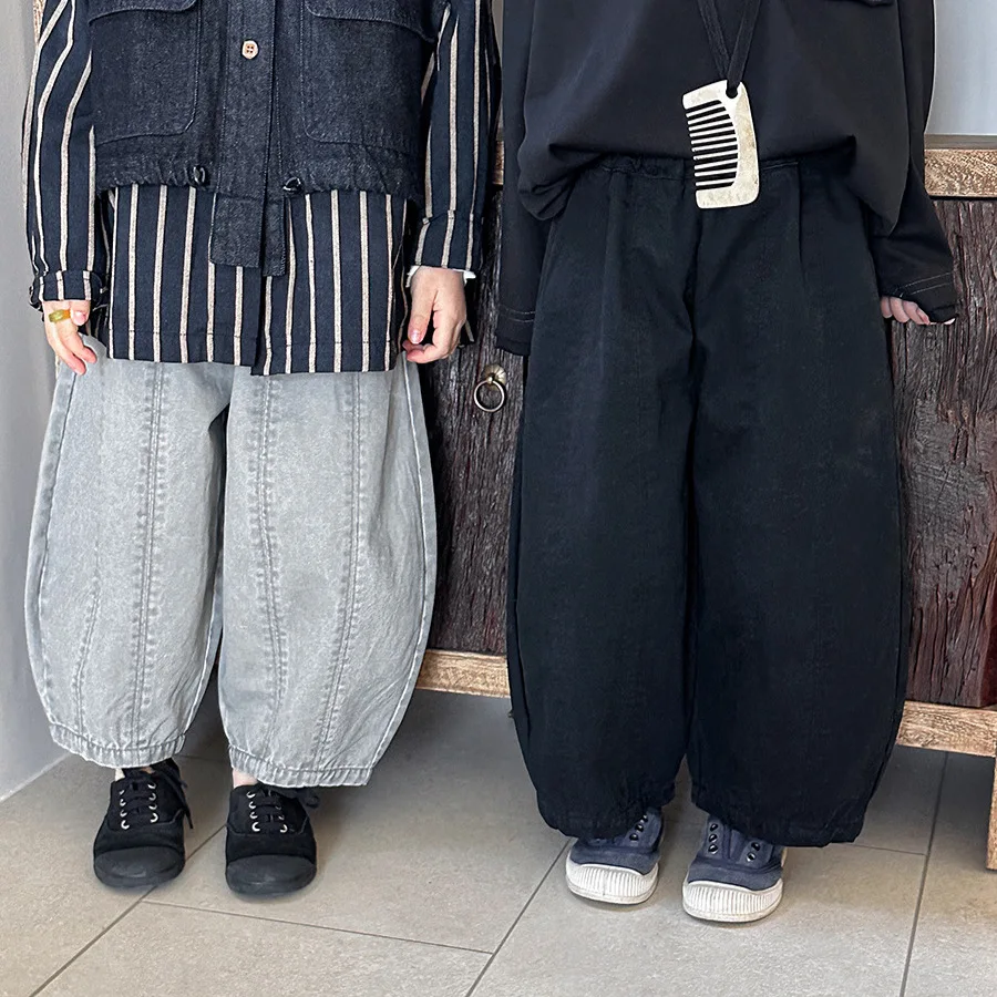 Children Clothes Kids Casual Loose Pants Boys Spring Loose Wide Legs Solid Color Fashionable Simple Kids Trousers boys pants kids pants